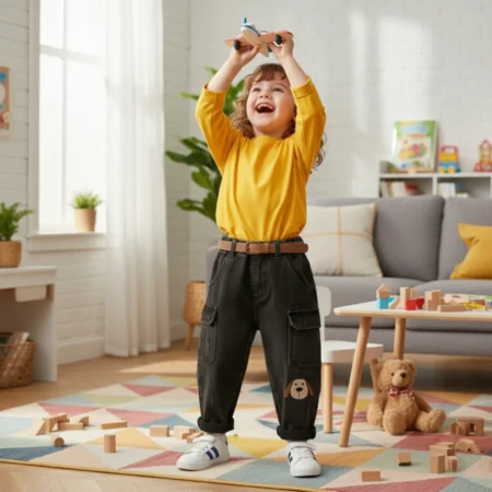 boys denim jogger pants elastic waist